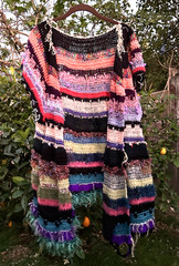 Vintage Handmade Crochet Knit Sweater Jacket OOAK Free Size