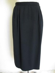 Vintage Adele Simpson 2-Pc Suit Dress 2 XS Rhinestone Buttons Black Wool Crepe