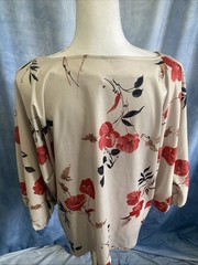 Ample Togs California Vintage 70s Floral Boatneck Top Plus Sz L/XL Polyester GUC