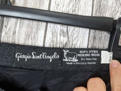 Women’s Vintage Dark Gray Pleated Front 100% Wool Pants Size 12~ 31in waist