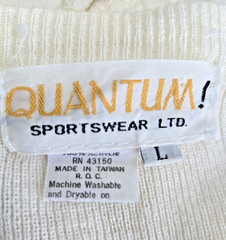 Sporty Preppy Golfcore Vtg 80s Womens Quantum! Cozy Cute Golf Cardigan Sweater L