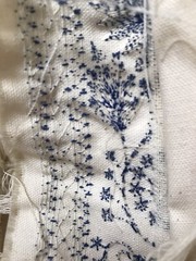Antique Ethnic Handmade Linen Blend Long Dress Embroidered Caftan Folk Unique