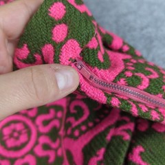 VTG 70s Tapestry Skirt Sz 8 Pink Made in Italy Pavone Florence Long Fringe Mod