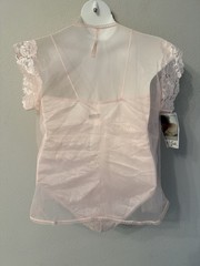 VTG Deadstock Lingerie Set size L pink lace teddy and open cover up