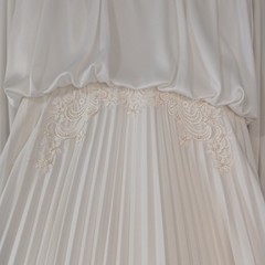 JCPenney Fashions Vintage Wedding Dress Train Long Sleeve Blouson Union Tag Sz10