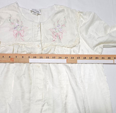 VTG Character Cuddleskin Nightgown Womens Large Beige Floral Embroidered Lace