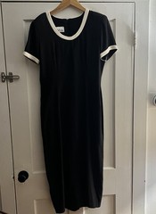 Vintage Nina Piccalino Sz 12 Black Womens Dress Shoulder Pads Detailed Collar