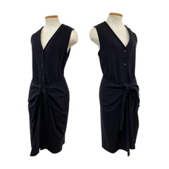 Vtg Vintage 1990s 90s Designer DKNY Boss Babe Business Casual Sarong Dress