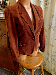 VTG 70’s CHANGING SCENE RUSTY BROWN CORDUROY W/ POCKETS BLAZER JACKET SZ 5 (S)