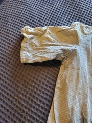 ANTIQUE COTTON PRIMITIVE 1930S 1940S HAND MADE FARM DRESS DISTRESSED BLUE