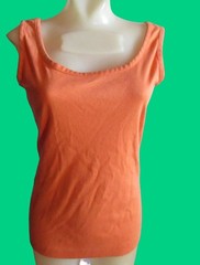 True Vintage Women’s Tank Small Single Stitch Top Orange 1970’s USA Cotton