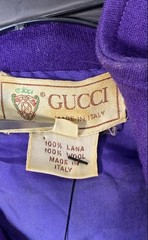 Gucci Women’s Vintage 80s Purple Quarter Zip Wool Sweater Mock Neck Size 38