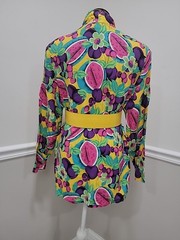 VTG’80s Claudia Kitsch Fruit Print Blazer Jacket Watermelon Cherry Pop Art Deco