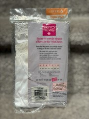 VTG 1994 Hanes Her Way Granny Panties Size 6 White Nylon Briefs Lace NOS 2 Pair