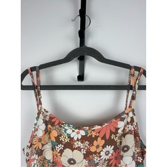 Altard State Floral Babydoll Mini Dress Size Small Brown Retro Boho Cottagecore