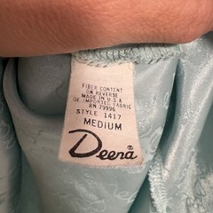 Vintage Deena Seafoam Satin Floral Coquette Fairycore Nightgown Slip Dress