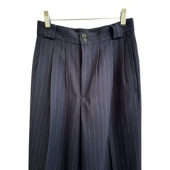 VTG Giorgio Sant’Angelo 100% Wool Pinstripe Trousers Navy Blue 70s Academia sz 6