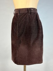 Vintage 1990’s brown corduroy button-front hi-waist short skirt by PATRICK X
