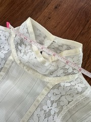 VTG 80s Gunne Sax Jessica San Francisco Ivory Lace High Neck Prairie Dress SMALL