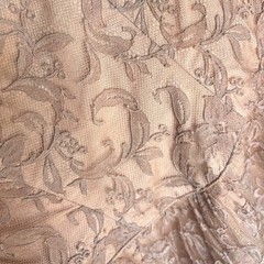 1950s Ceil Chapman Blush/Taupe Lace Cocktail Dress Strapless Petal Neckline