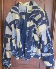 FUDA International Silk Bomber Style Jacket Women’s M Block Print WASHABLE NICE