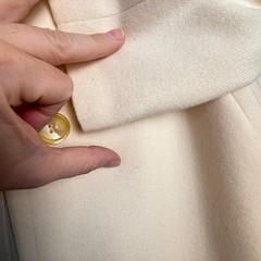 Vintage 80s/90s Alorna 100% Wool Overcoat Long Coat Ivory White MEDIUM/LARGE P