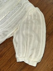 VTG 80s Gunne Sax Jessica San Francisco Ivory Lace High Neck Prairie Dress SMALL