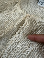 VTG Farinae Jacket Womens Medium Ivory Off White Lace Crochet Ornate Duster