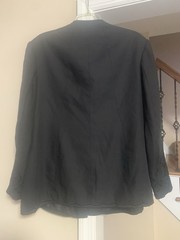 Katherine Kay Ltd Vintage Womans Black Embroidered Floral Blazer Jacket Size 16W
