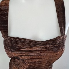 vtg 90s FORMULA X Brown Bronze Copper METALLIC Tank Top Club Delias S USA Y2K