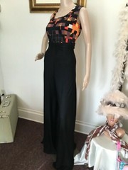 60’s Vintage Black Psychedelic Orange Yellow Block Mod Sleeveless Top