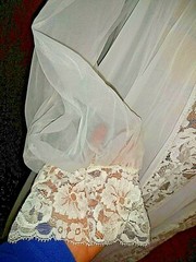 Vintage Eyeful by the Flaums Ornate Sheer Nylon Lace Robe 1950’s