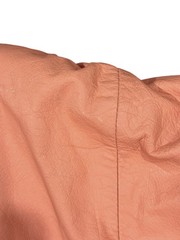 Vintage 1980s Chia Peach Ruched Crop Creamy Matte Leather Jacket Sz S
