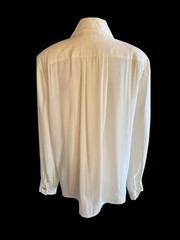 Vintage Starington Women’s Ivory Cream Button Up Blouse Sz 12 Front Stitching