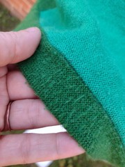 VTG 60s Mod Colorblock Knit Top Green Patchwork Brushed Thin Sweater Women’s S