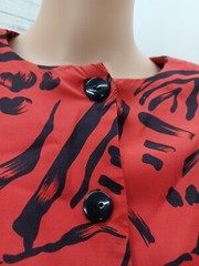 Vintage Mirrors II Long Sleeve Dress Sz 12 Red Black