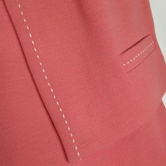 Vintage 1960s Butte Knit Salmon Pink 100% Wool 2 Piece Vest & Skirt Made in USA
