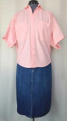 Vintage Kantoo Peachy Pink Oversized Button Down Top Size Large