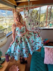 Lorelei’s Vintage 1950’s Style Inspired Bali Hai Dress in Bamboo Garden Sz 1