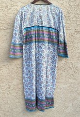 Vintage 70’s Cotton Gauze India Ethnic Peasant DRESS Boho Hippie Rainbow