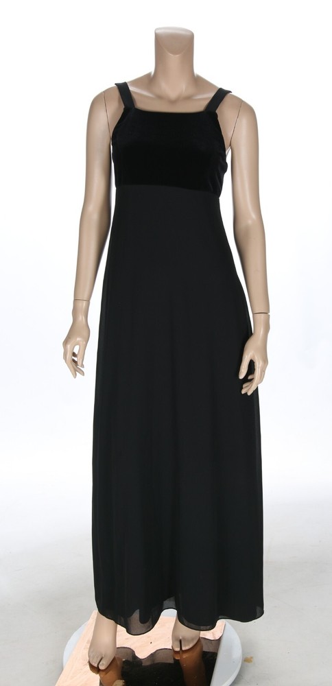 Night Way Vintage 90s Black Velvet Sexy Bridesmaid Party Prom Dress sz 4