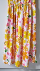 Vintage 1960s Mod PSYCHEDELIC Hawaiian Baby Doll Tiki Dress Midi Kaftan Cotton