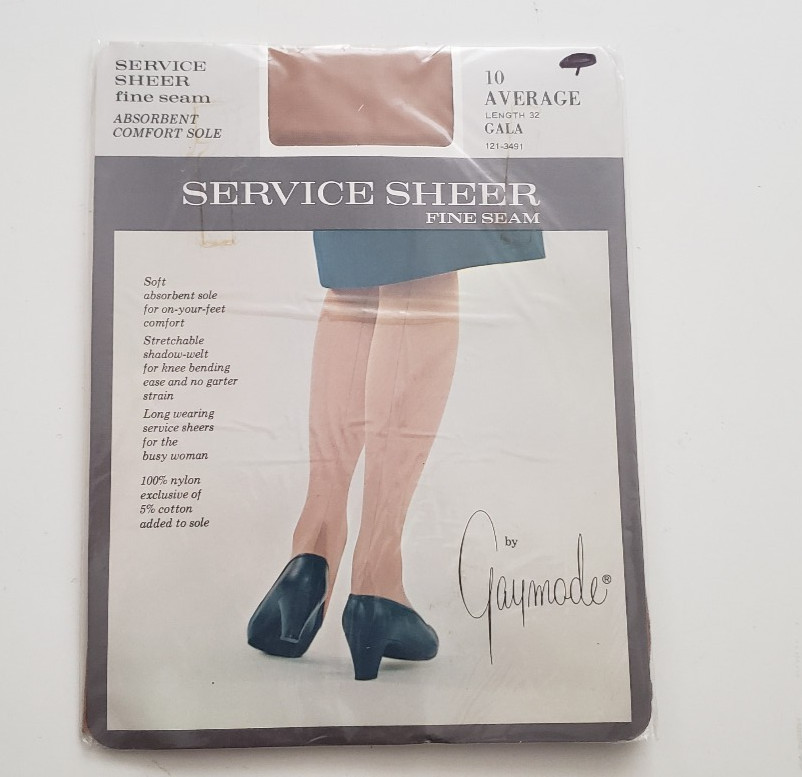 Penney’s Gaymode Service Sheer Fine Seam Stockings 10 Average 32″ Tan MCM