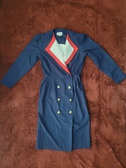 Vintage 1980s Nautical Double Brested Dress By “in cinQ” Size 6