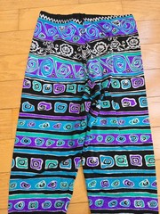 vintage 90’s | purple abstract print maximalist festival leggings | WMS S