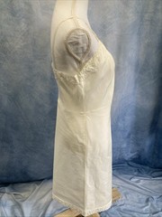 Vtg 50s 60s Barbizon Ariel Tafredda Full Slip White Taffeta Side Zip Fits XS/S