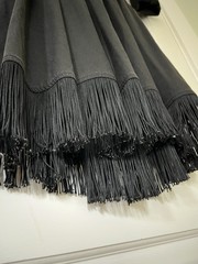 VTG Western Collection Fringe Black Dress w/ Removable Gold Sequins Size Small