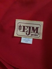 Vintage 1980s EJM Bright Red Long Sleeve Mid Length Dress Sz. 16p