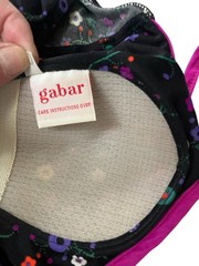 Vtg 80s Gabar Ditsy Floral Bathing Suit 10 One Piece Belt Tie Black Colorful Wow