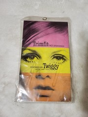 Trimfit NEW VINTAGE BONE WHITE Stockings Twiggy Inspired